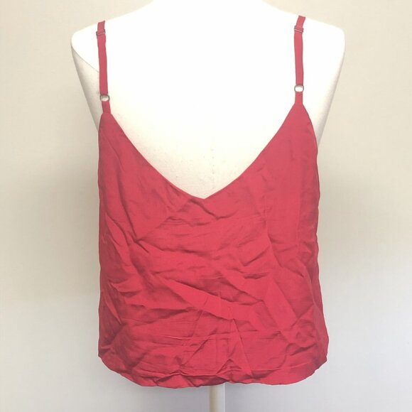 Madewell Silk Button Down Cami in Cranberry - Picture 12 of 16